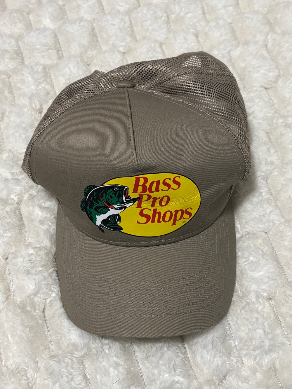 Bass Pro Shops Taupe Brown Logo Fishing Cap